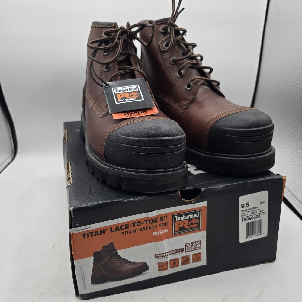 NIB‎ Timberland PRO TiTAN 6" Alloy Safety Toe Mens 9.5 Work Boots Slip Resistant